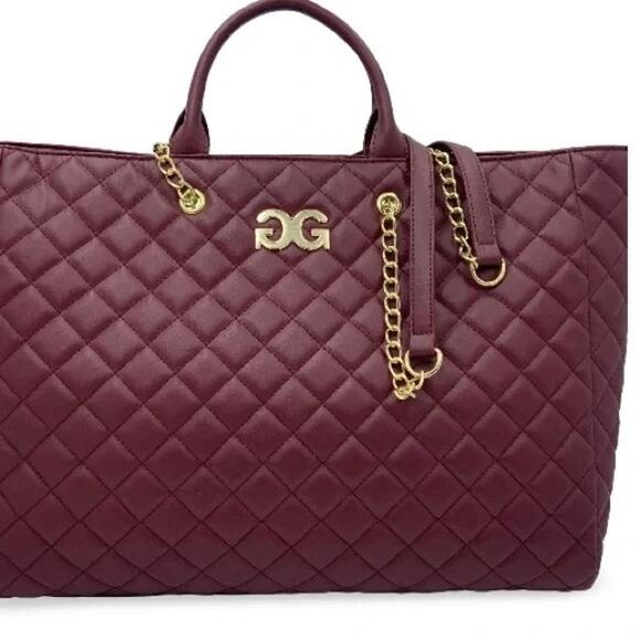NWT Gilda Paris Large Quilted Travel Tote Bag w/ Luggage Strap, MSRP $199 - Picture 1 of 8